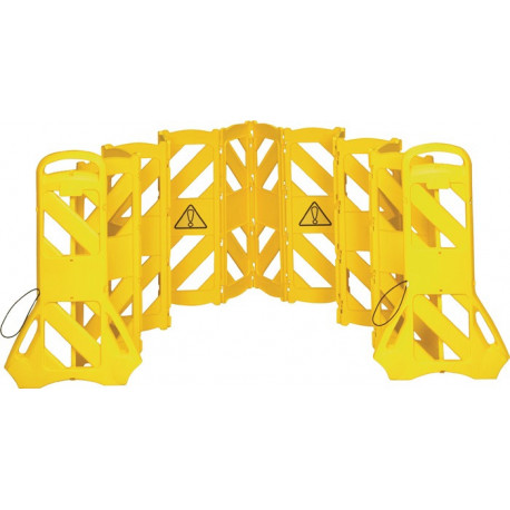 Barrières de sécurité polyéthylène jaune l.600xH1000 mm mobile 16 pièces RUBBER