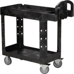 Table roulante 2 surf. de charg. L770xB420 mm noir capacité de charge 226 kg mon