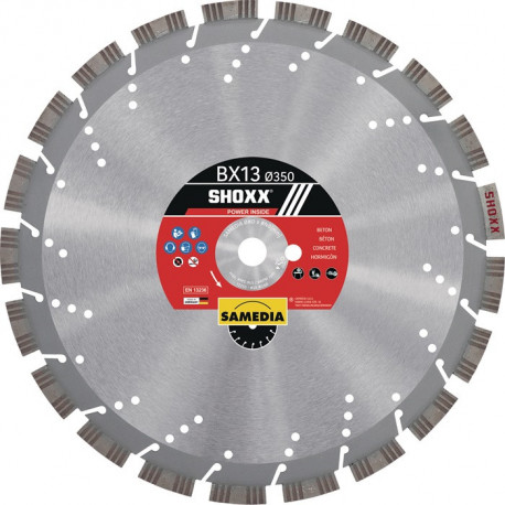 Disque diamanté SHOXX BX13 D. 350 mm perçage 25.4/20 mm soudé au las 