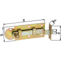 Fensterriegel L.100mm B.30mm Form gekr. STA galv. gelb verz. Ausschub 16.5mm GAH