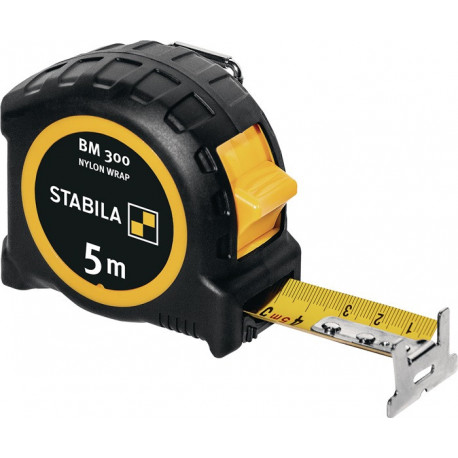 Mètre ruban de poche BM 300 L.5m l.27mm mm/mm EG II PC-ABS/TPE EASY-CLIP STABILA 