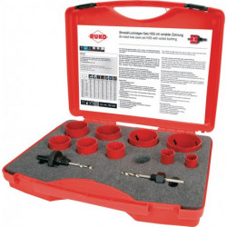 Jeu de scies cloches 11 pièces 19 - 64 mm prof. coupe 38 mm HSS-bi-métal RUKO 