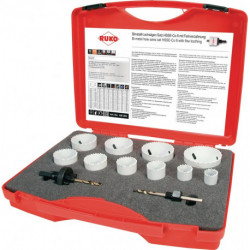 Jeu de scies cloches 12 pièces 19 - 64 mm prof. coupe 38 mm HSSE-Co8-bi-métal RU 