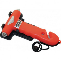 Marteau de secours plastique robuste L150xl95xH27mm poids 0.19 kg orange 