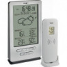 Station météo XENA H145xl82xP47mm argenté plastique pour intérieur/extérieur ave 
