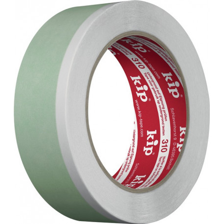 Adhésif toilé Duoband 310 longueur 25 m largeur 35 mm vert/blanc rouleau KIP (Par 12)