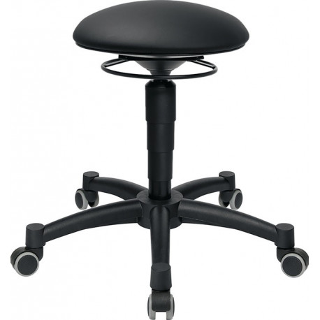Tabourets pivotants Body Balance avec roulettes rembourrage en similicuir noir r 