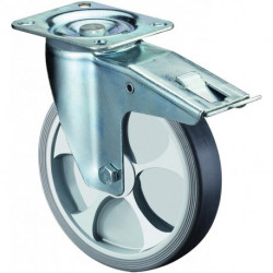 Roue pivotante roue-D. 250 mm capacité de charge 300 kg avec verrouillage total plastique 135x110mm BS ROLLS 