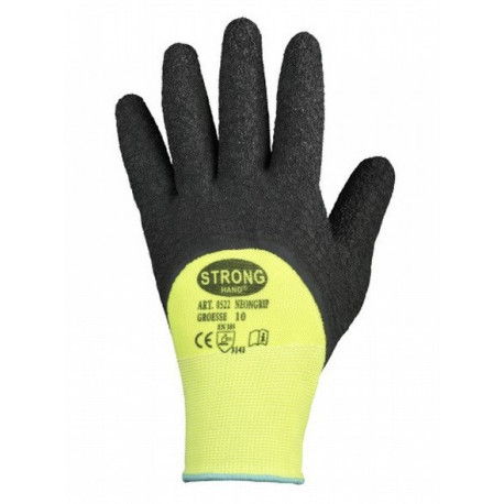 Gants NEONGRIP Taille 10 jaune fluo/noir EN 420.EN 388 PSA II STRONGHAND (Par 12)