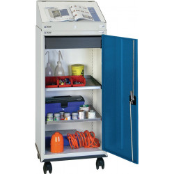 Jeu d’armoire à outils avec pupitre rapporté H1310xl500xP500mm gris clair/bleu g 