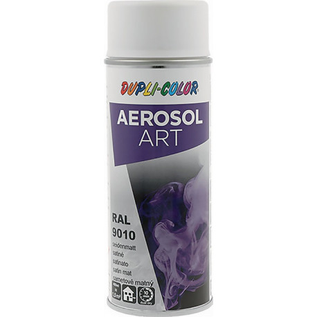 Bombe de peinture de couleur AEROSOL Art blanc pur satiné RAL 9010 400 ml bombe (Par 6)