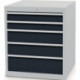 Armoire à tiroirs H819xl705xP736mm grise clair/grise anthracite 5 tiroirs. extra 