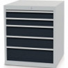 Armoire à tiroirs H819xl705xP736mm grise clair/grise anthracite 5 tiroirs. extra 
