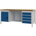 Établi bleu séc.. RAL 5005 gris clair. RAL 7035 l2000xH859xP750 mm Hêtre multipl 