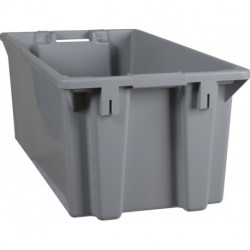 Bac gerbable-emboîtable PP gris L800 x l400 x H300mm 
