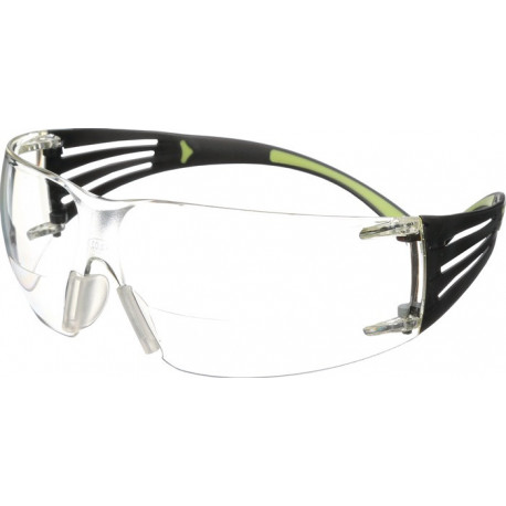 Lunettes de protection Reader SecureFit -SF400 EN 166 branches noires/vertes, verres tr. +2,5 polycarbonate 3M