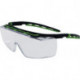 Lunettes de protection Cubic EN 166 EN 170 étriers noirs/verts.verre transparent 