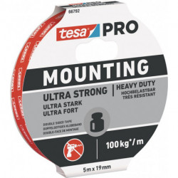 Bande adhésive de montage Mounting PRO Ultra Strong 66792 blanche longueur 5 m l (Par 10)