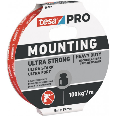 Bande adhésive de montage Mounting PRO Ultra Strong 66792 blanche longueur 5 m l (Par 10)