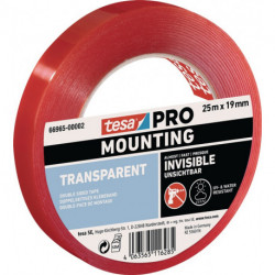 Bande adhésive de montage Mounting PRO Transparent 66965 transparente longueur 2 (Par 8)