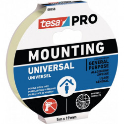 Bande adhésive de montage Mounting PRO Universal 66958 blanche longueur 5 m larg (Par 8)