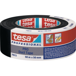 Adhésif toilé Duct Tape PRO 74613 noir longueur 50 m largeur 50 mm TESA 