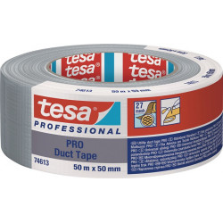 Adhésif toilé Duct Tape PRO 74613 argent mat longueur 50 m largeur 50 mm TESA 