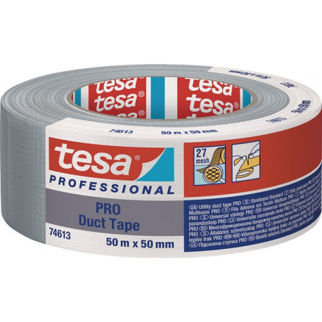 Adhésif toilé Duct Tape PRO 74613 argent mat longueur 50 m largeur 50 mm TESA 