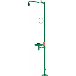 Douche de secours ClassicLine avec douche oculaire avec bassin réc. montage au s 