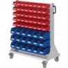 Chariot à roulettes RasterMobil H1230xl1000xP500mm Boîtex.18xtaille6 bleu/40xtai 