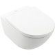 WC suspendu à fond creux V&B SUBWAY 3.0 sans rebord. avec TwistFlush blanc