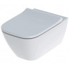 WC à fond creux Geberit SMYLE Square Rimfree fermé. Forme avec siège de toilette blanc