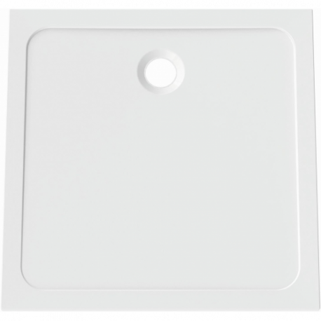FORMAT DESIGN Mineralguss-Duschwanne weiß. 90x90x3cm. mit Antirutsch