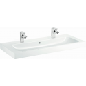 Lavabo FORMAT design 120 x 48.5 cm. blanc. sans trou robinettrie. avec débordement