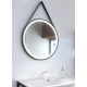 Miroir lumineux AS LED ELEGANZA m bracelet en cuir lisse noir diam. 75 cm