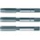 Jeu de tarauds à main, filetage régulier ISO métrique, 3 unités, Filetage : M1,7, Pas 0,35 mm, Long. totale 32 mm, queue Ø 2,5 mm