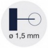 Pied à coulisse numérique de poche, fonction absolue, Plage de mesure : 150 mm, Plage de mesure : 150 mm, Modèle avec jauge de profondeur ronde, 1,5 mm