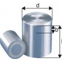 Aimant cylindrique, Ø d : 13 mm, Hauteur l 18 mm, Réduction max. b 7 mm, Force de maintien : 12 N, Poids : 18 g