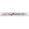 Lame de scie sabre pour bois avec métal, coupe droite fine, Réf. Bosch : S 922 HF, Qualité de lame de scie BiM, Long. totale 150 mm, Pas de dents : 2,5 mm