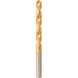 Foret hélicoïdal avec queue cylindrique, en acier à coupe rapide, type N, DIN 338, surface avec revêtement TiN, Ø h8 : 5,10 mm, Long. totale 86 mm