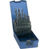 Jeu de forets hélicoïdaux, coffret plastique, en acier à coupe rapide, type N, DIN 338, rectifié, Ø h8 : 1,00-13,00 mm, Nombre de forets 25 pièces