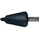 Jeu de forets perce-tôle de précision, acier à coupe rapide, revêtement traité à la vapeur, Capacité de perçage : 3-14 mm, Taille 1, Long. totale 58 mm