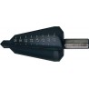 Jeu de forets perce-tôle de précision, acier à coupe rapide, revêtement traité à la vapeur, Capacité de perçage : 3-14 mm, Taille 1, Long. totale 58 mm