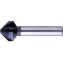 Fraise conique 90°, à chanfreiner et ébavurer, en acier à coupe rapide, DIN 335-C, revêtement TiAIN, Ø nominal : 25,0 mm, Plus petit Ø 3,8 mm