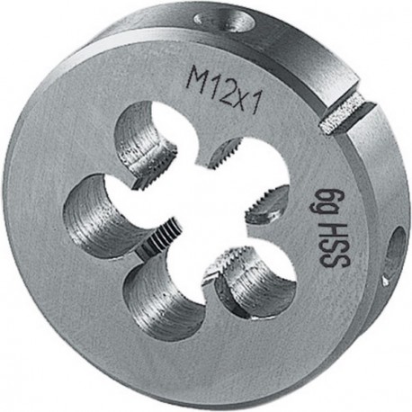 Filière métrique à pas fin, HSS, Filetage : M10, Pas 1,00 mm, Ø extérieur x hauteur 30 x 11 mm