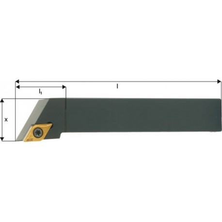 Porte-outils ISO 93° SDJCR/L, Désignation : SDJCL 2020 K11, Queue vierkant 20 x 20 mm, Dimensions l 125 mm, Dimensions l1 : 29 mm