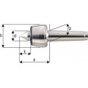 Pointe tournante, Taille : 110, MK 5, a 129,0 mm, b : 90 mm, d : 40 mm, g : 44,399 mm, k : 50,5 mm, Ecart de concentricité maximum : 0,005 mm