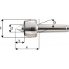 Pointe tournante, Taille : 110, MK 5, a 129,0 mm, b : 90 mm, d : 40 mm, g : 44,399 mm, k : 50,5 mm, Ecart de concentricité maximum : 0,005 mm