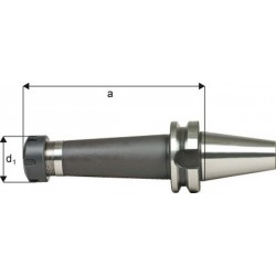 Mandrin à pinces, type ER DIN 2080 avec arrosage central, Capacité de serrage : 1,0-16,0 mm, MAS-BT 40, Pince de serrage ER25, a : 70 mm, d1 : 42 mm