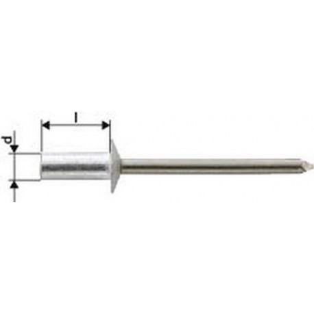 Rivet aveugle CAP alu/acier inoxydable standard tête semi-bombée 4,0x12,5mm (Par 1000)